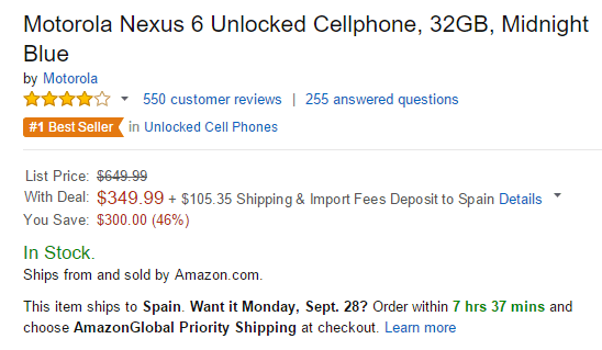 Imagen - Compra el Nexus 6 por debajo de los 300 euros