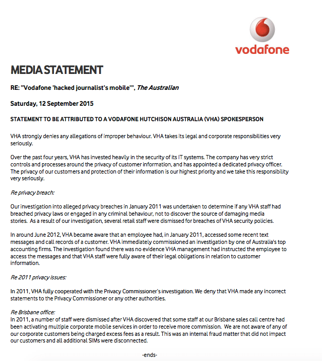 Imagen - Vodafone hackea el móvil de una periodista en Australia