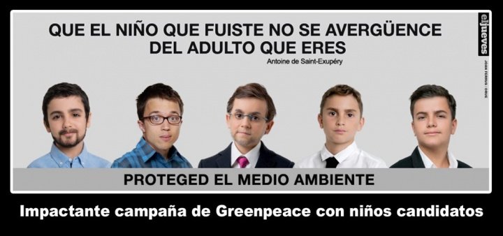 Imagen - Greenpeace se vuelve viral por convertir a los políticos en niños