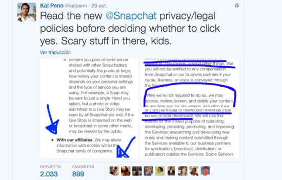 Imagen - Snapchat cambia la política de privacidad y puede hacer lo que quiera con tus fotos