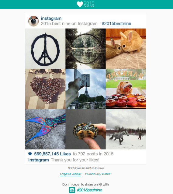 Imagen - Descubre cuáles son tus 9 fotos con más &quot;likes&quot; en Instagram #2015bestnine