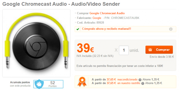 Imagen - Dónde comprar el Chromecast Audio