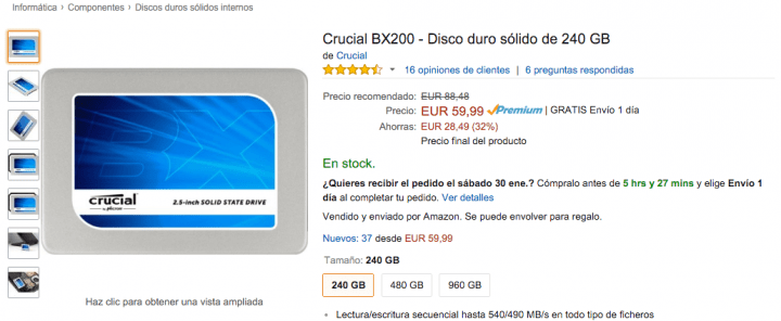 Imagen - Oferta: SSD Cruzial BX200 de 240GB por solo 60 euros