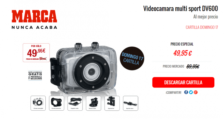 ¿Merece la pena la videocámara multi sport DV600 de "Domingo cartilla"?