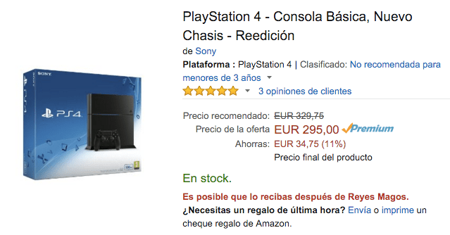 Imagen - Oferta: PlayStation 4 de 500GB por 295 euros