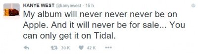 Imagen - El último disco de Kanye West rompe récords de piratería por su exclusiva con Tidal