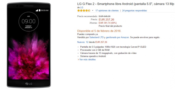 Imagen - LG G Flex 2 rebaja su precio a 257 euros