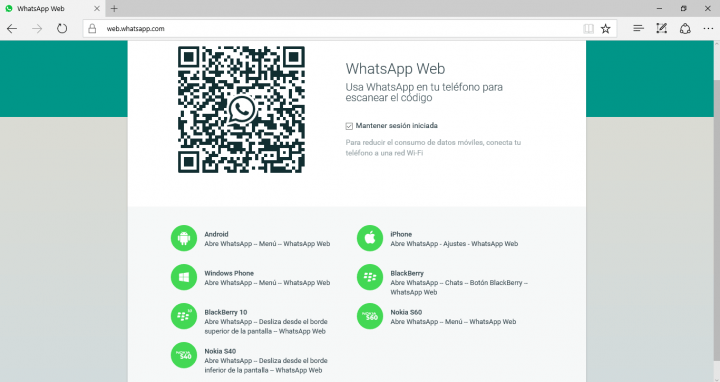 Imagen - WhatsApp Web ya funciona en Microsoft Edge