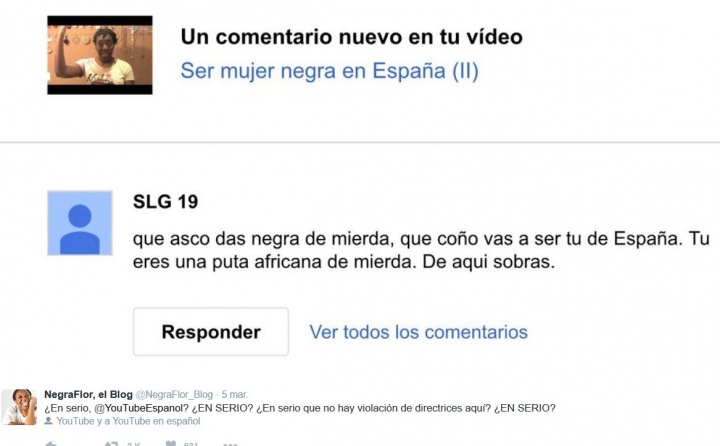 Imagen - YouTube se niega a retirar un comentario racista