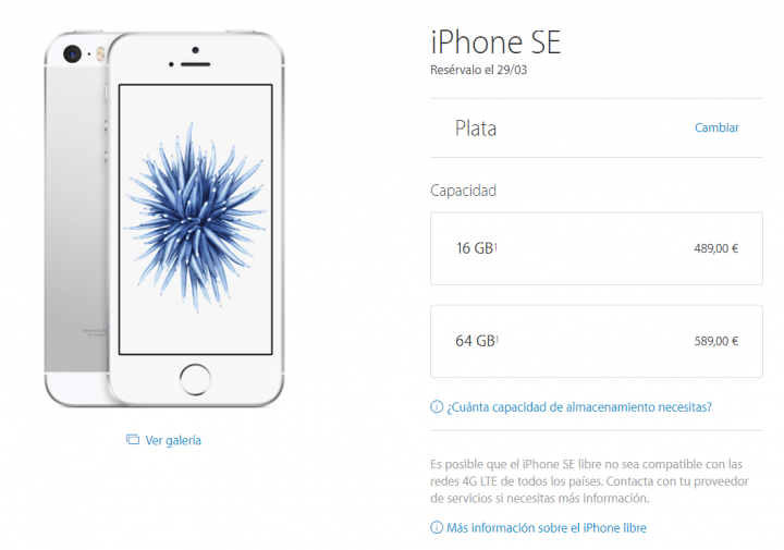Imagen - Precios del iPhone SE en España