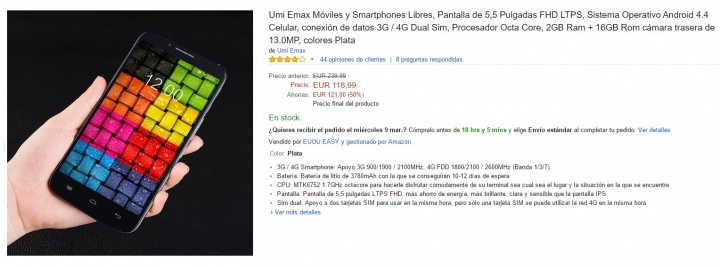 Imagen - Oferta: UMI eMAX, 50% de descuento en este smartphone en Amazon