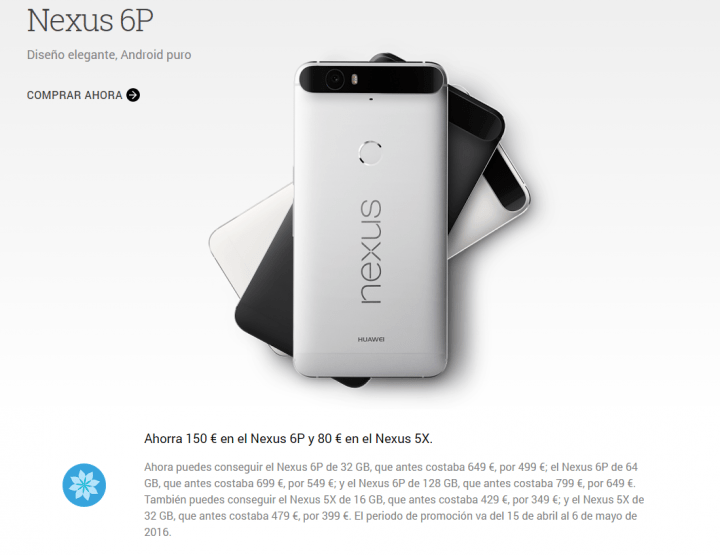 Imagen - Oferta: Nexus 6P por menos de 500 euros y Nexus 5X desde 349 euros