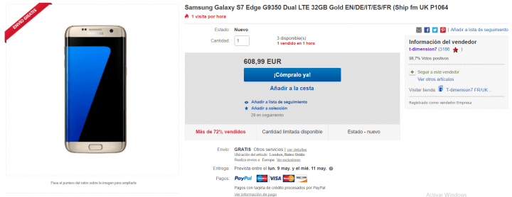 Imagen - Oferta: Samsung Galaxy S7 Edge por menos de 610 euros