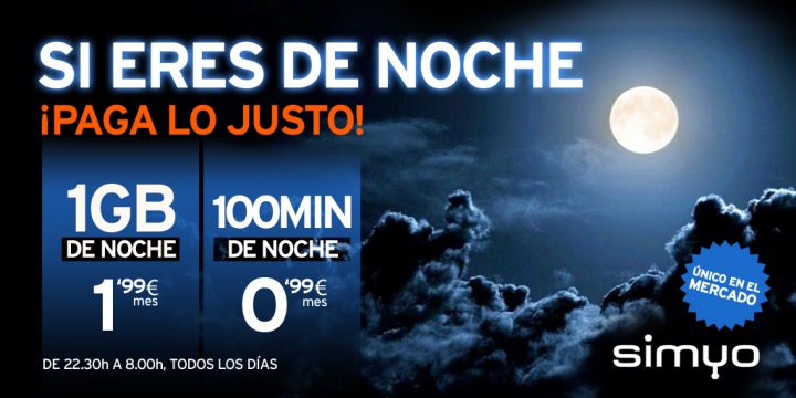 Simyo lanza bonos de noche para los más nocturnos