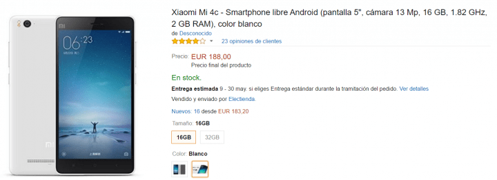 Imagen - Oferta: compra el Xiaomi Mi4C por menos de 190 euros