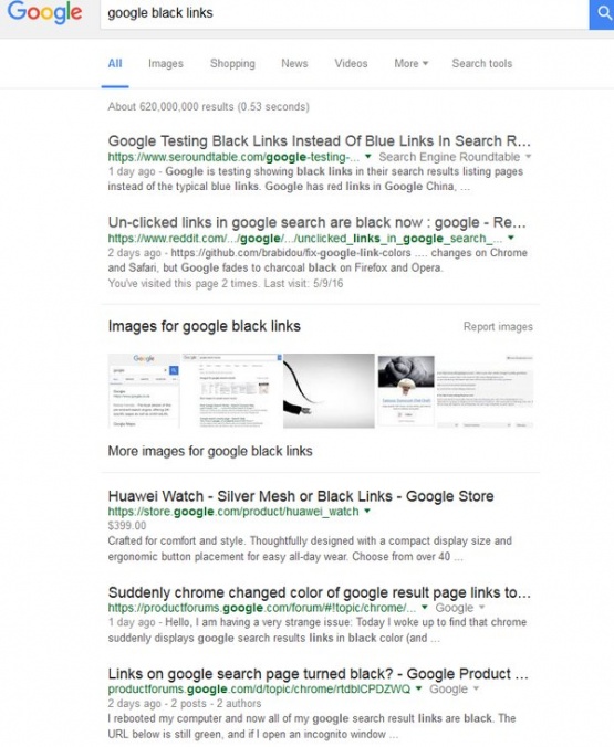 Imagen - Los enlaces de Google podrían cambiar a color negro