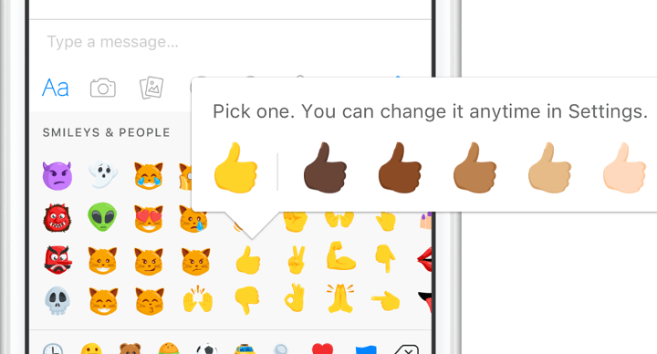 Imagen - Facebook Messenger añade emojis raciales y de igualdad de género