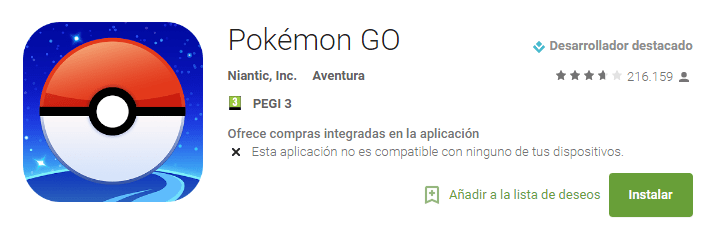Imagen - Cómo solucionar que Pokémon Go no es compatible con ninguno de tus dispositivos
