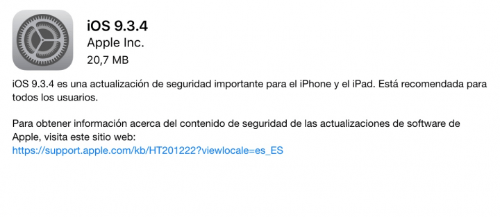 Imagen - iOS 9.3.4 llega para corregir un fallo de seguridad