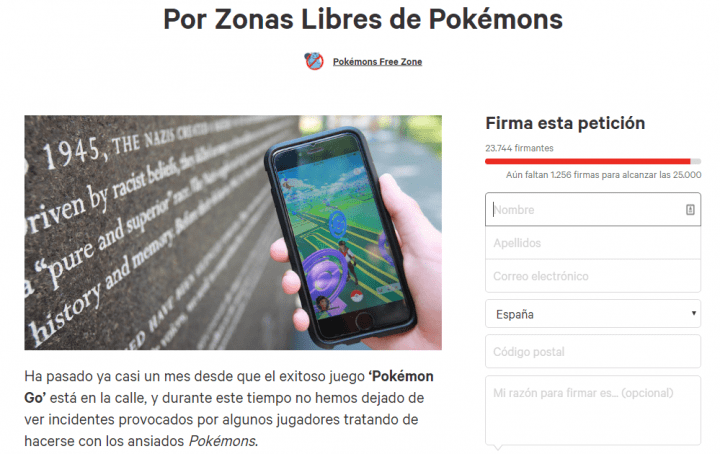 Imagen - Más de 23.000 personas piden habilitar espacios libres de Pokémons