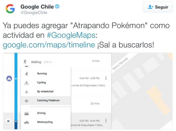 Imagen - Google Maps ya permite agregar &quot;atrapando Pokémon&quot; como actividad