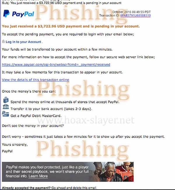Imagen - Cuidado con un falso email de un ingreso en PayPal