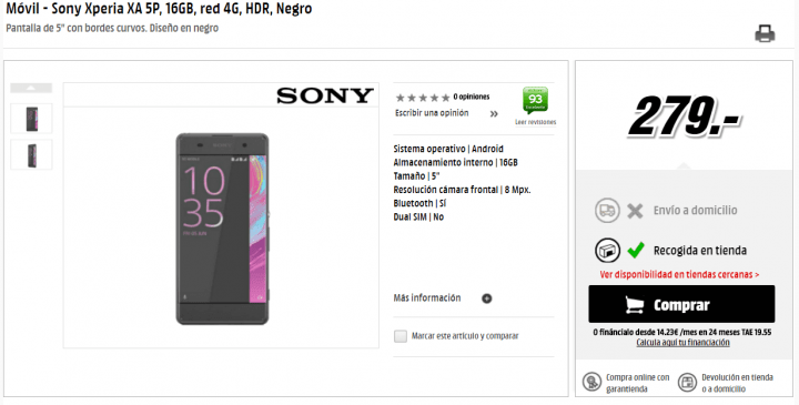 Imagen - 7 tiendas dónde comprar el Sony Xperia XA