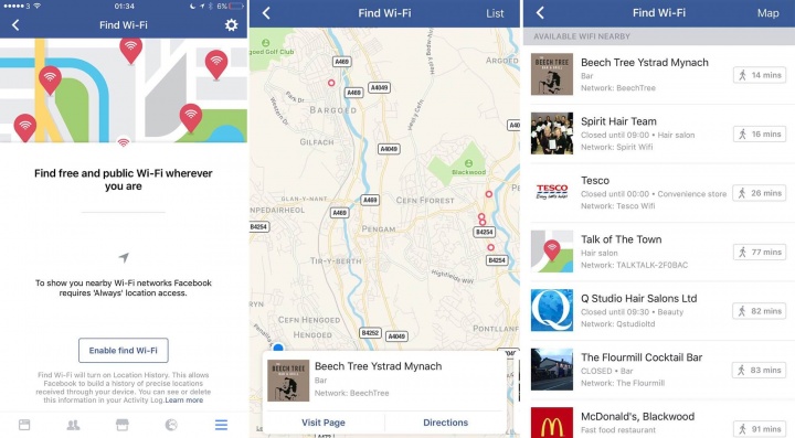 Imagen - La app de Facebook incluirá una opción para buscar redes Wi-Fi públicas y gratuitas