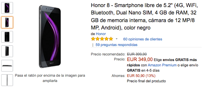 Imagen - Oferta: Honor 8, un gran móvil por 349 euros en el Black Friday