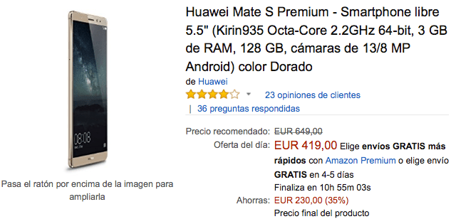 Imagen - Oferta: Huawei Mate S Premium por 419 euros en el Cyber Monday