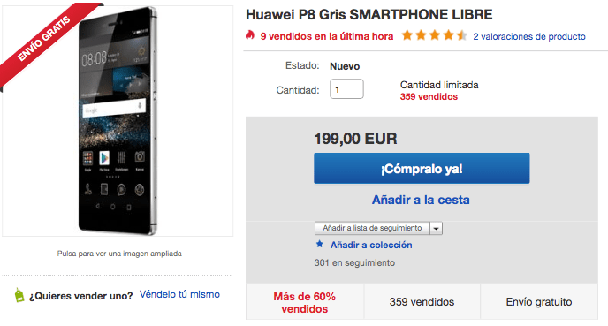 Imagen - Oferta: Huawei P8 por solo 199 euros en Black Friday