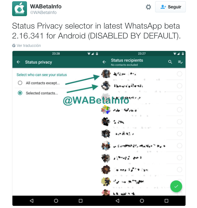 Imagen - WhatsApp permitirá seleccionar a quién mostramos nuestro estado