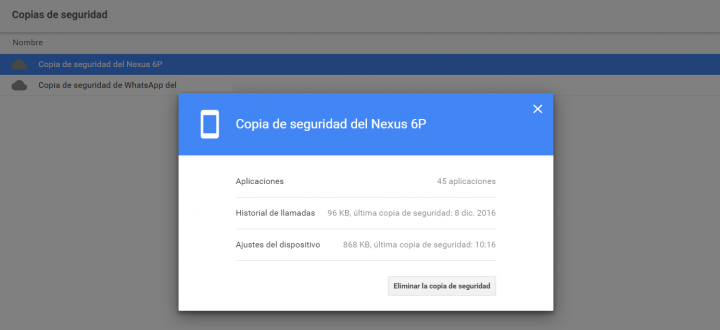 Imagen - Google Drive ya muestra las backups de tu Android