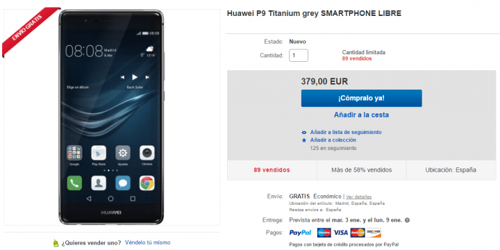 Imagen - Oferta: Huawei P9 por 379 euros