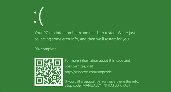 La pantalla azul de la muerte de Windows 10 cambiaría a color verde