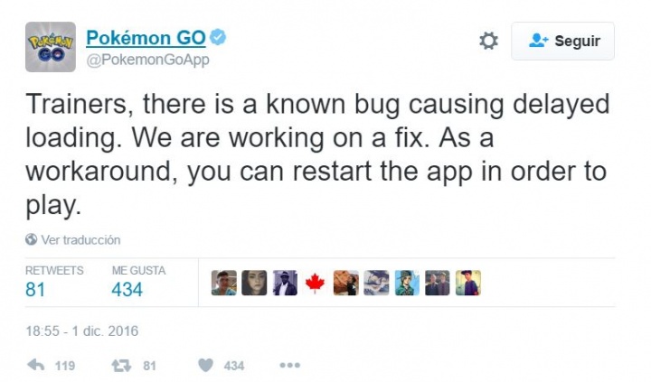 Imagen - Pokémon Go está teniendo problemas de carga