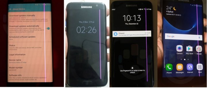 Imagen - Una línea rosa está apareciendo en la pantalla de algunos Samsung Galaxy S7 Edge