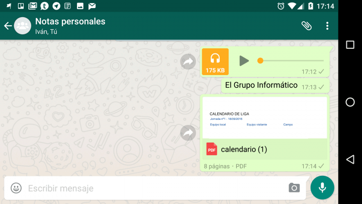 Imagen - Truco: Crea un grupo de WhatsApp para guardar tus cosas