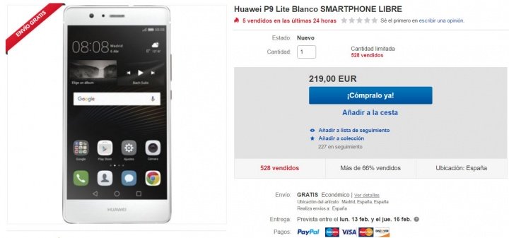 Imagen - Oferta: Huawei P9 Lite por tan solo 219 euros