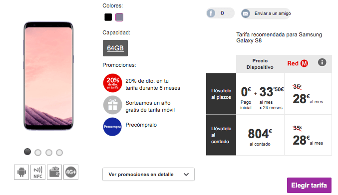 Imagen - Samsung Galaxy S8: precios con Vodafone