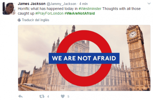 Imagen - Las redes sociales se llenan de #WeAreNotAfraid tras el atentado de Londres