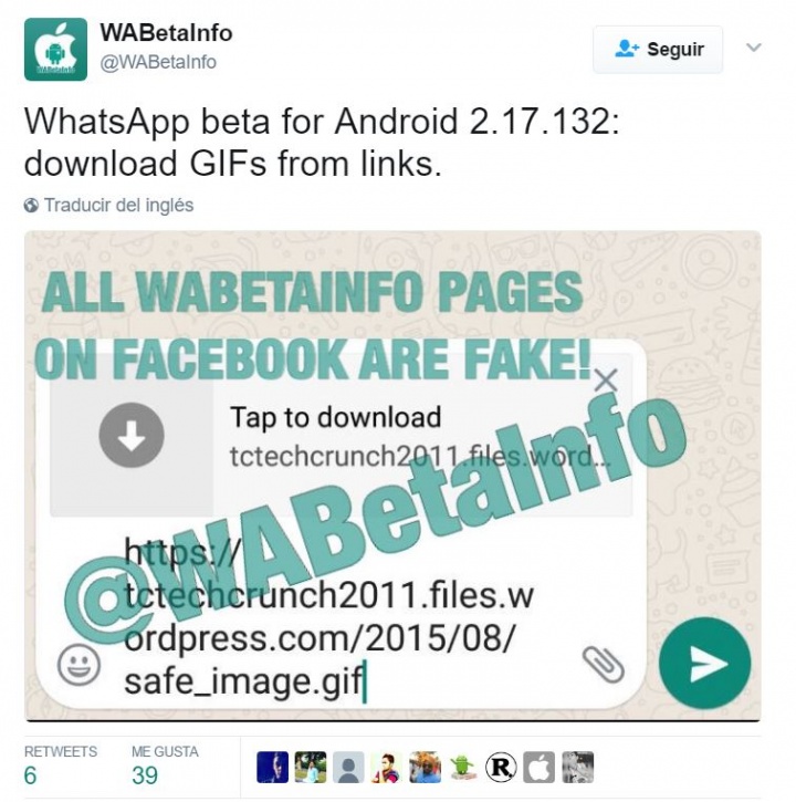 Imagen - WhatsApp permitirá descargar GIFs a través de enlaces