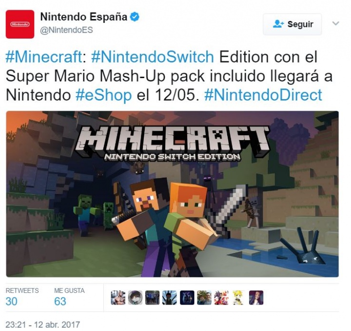 Imagen - Nintendo Switch estrenará Minecraft y más videojuegos antes de verano