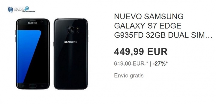Imagen - Oferta: Samsung Galaxy S7 Edge 32 GB negro por solo 449,99 euros