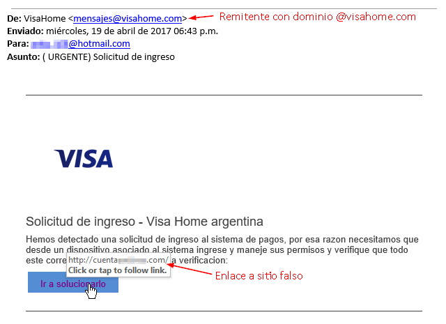 Imagen - Cuidado con el falso correo de Visa