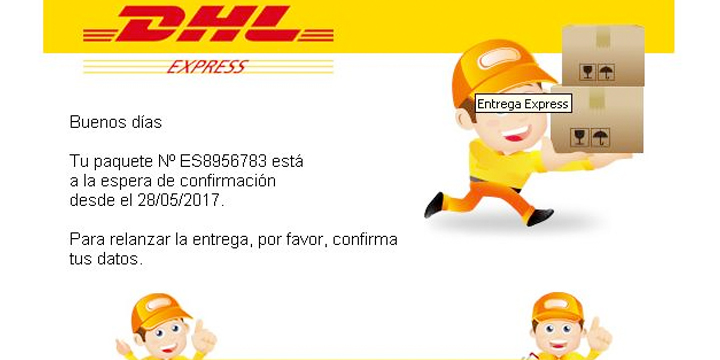 Cuidado con el falso correo de DHL