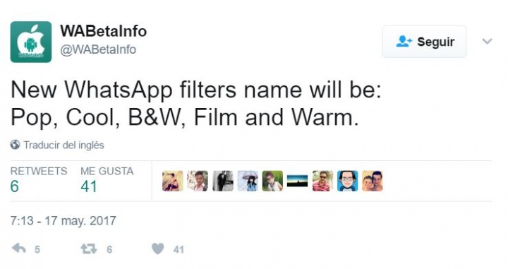 Imagen - Estos serán los nuevos filtros para fotos en WhatsApp