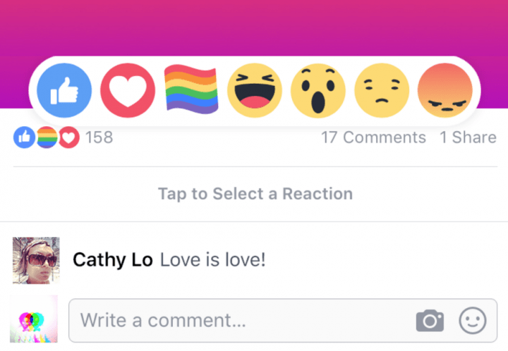 Imagen - Facebook celebra el Orgullo con arcoíris en los perfiles, reacciones y filtros