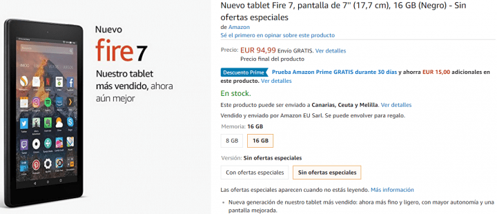 Imagen - Fire 7 y Fire HD 8, ya a la venta las nuevas tablets de Amazon desde 55 euros