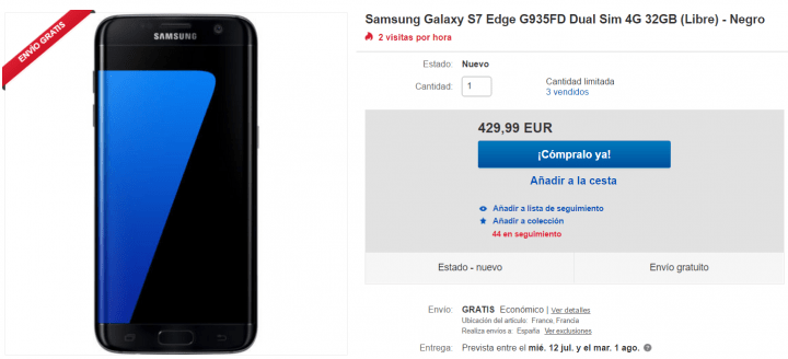 Imagen - Oferta: Samsung Galaxy S7 Edge por solo 429,99 euros en eBay